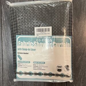 Amazon Black Fabric Shower Curtain with Snap-in Liner